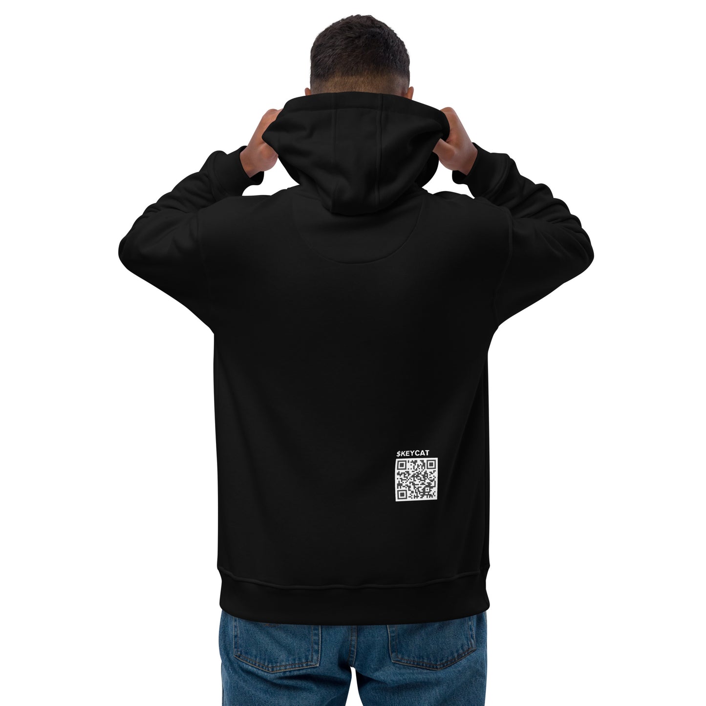 keyboard cat hoodie w/ qr code to dexscreener