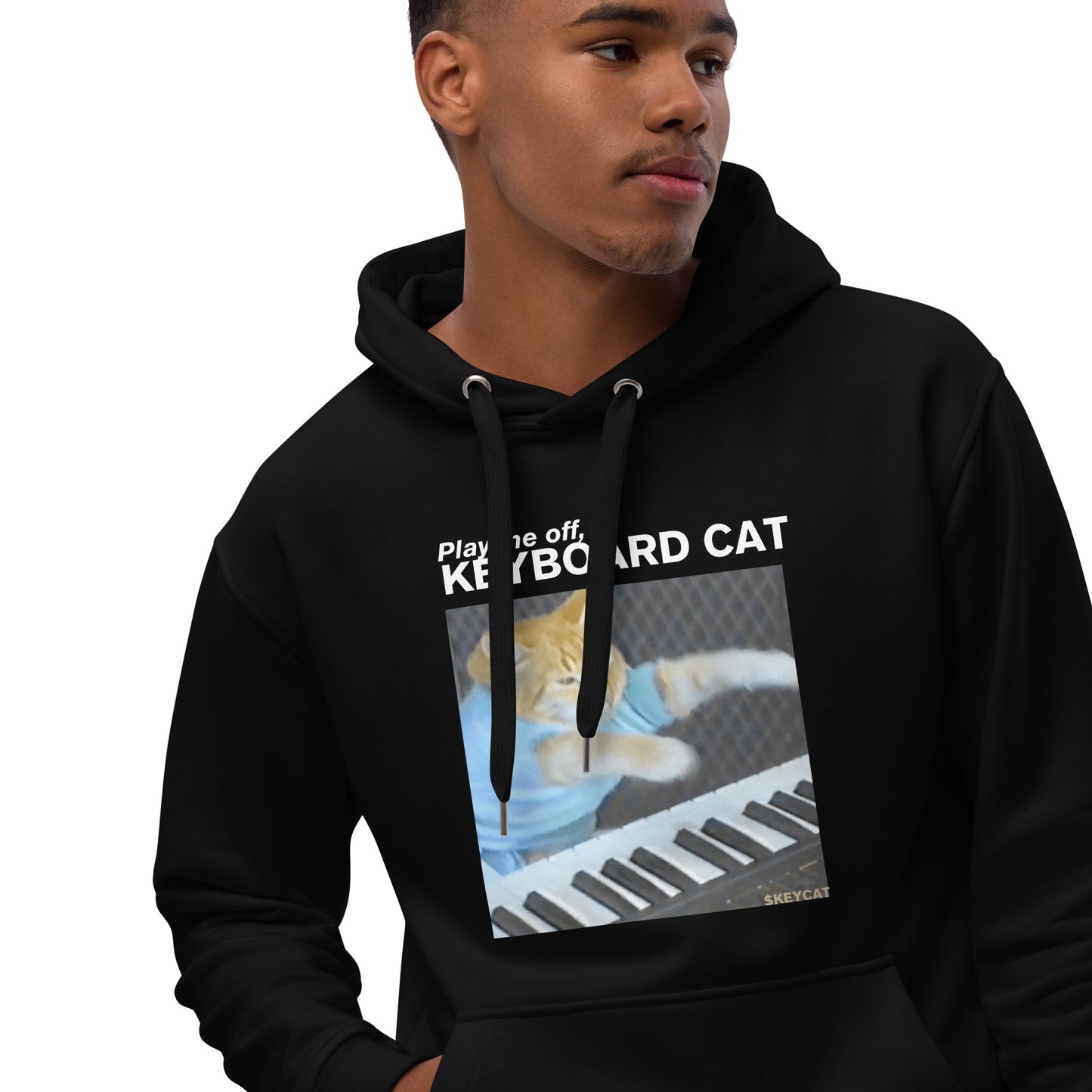 keyboard cat hoodie w/ qr code to dexscreener